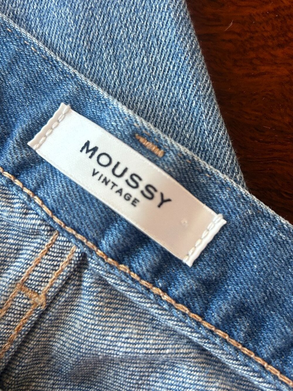 Moussy Vintage Howa Straight Jeans Size 28 Distressed Raw Hem - Picture 6 of 8